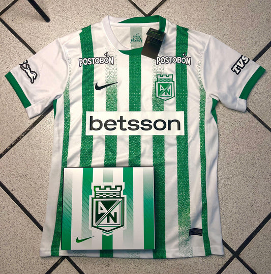 Camiseta Oficial de Atlético Nacional 2024/25 – Local Verde y Blanca Nike Hombre y Mujer